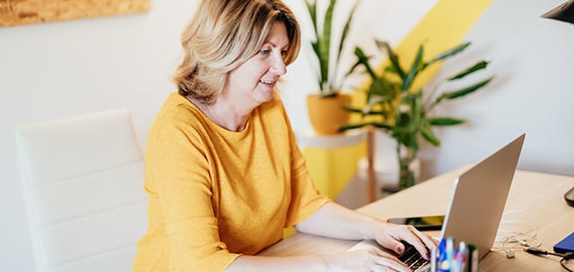 Woman on a computer